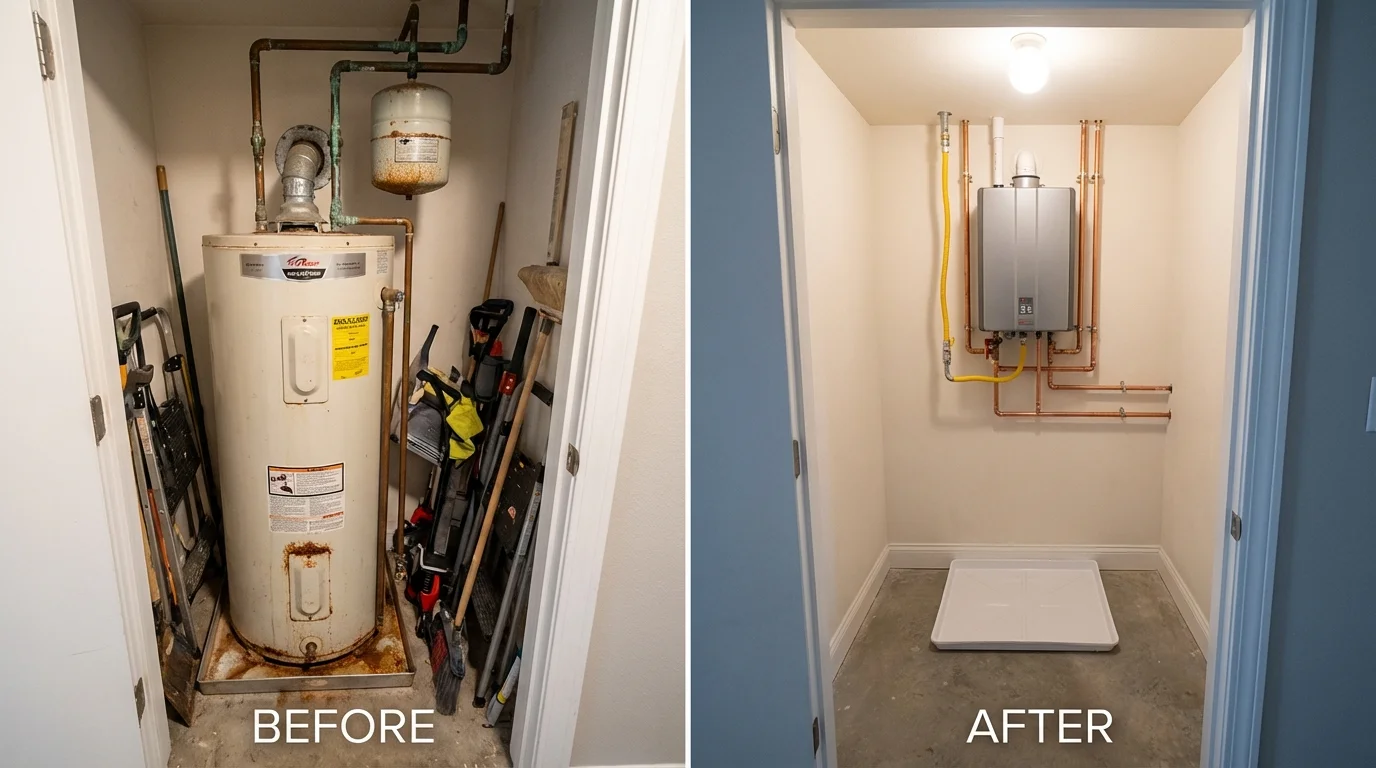 Tank water heater versus wall-mounted tankless unit comparison for Franklin, WV homeowners